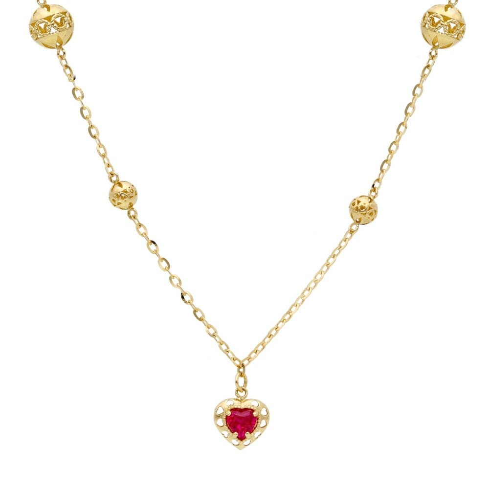 750/18K Collier Red Heart