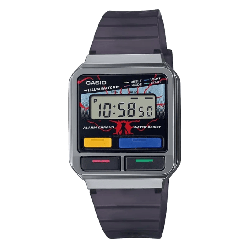 Casio A120WEST-1AER Vintage Digitaluhr – Stranger Things Edition mit Upside Down-Design