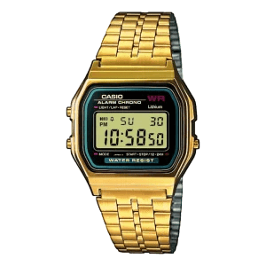 Casio A159WGEA-1EF Vintage Digitaluhr mit goldenem Edelstahlarmband