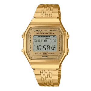 Casio ABL-100WEG-9AEF Vintage Digitaluhr mit goldenem Zifferblatt und goldfarbenem Edelstahlarmband