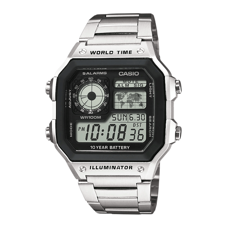 Casio AE-1200WHD-1AVEF – Multifunktionale Digitaluhr mit Weltzeit