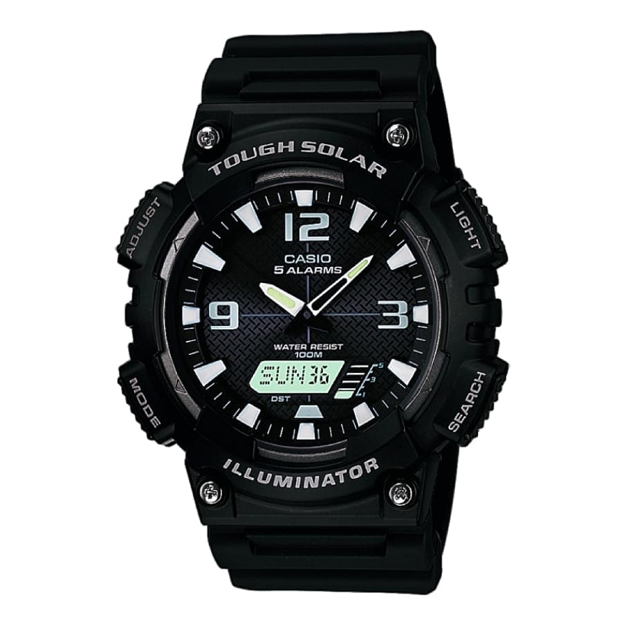 Casio AQ-S810W-1AVEF solarbetriebene Sportuhr mit schwarzem Harzarmband