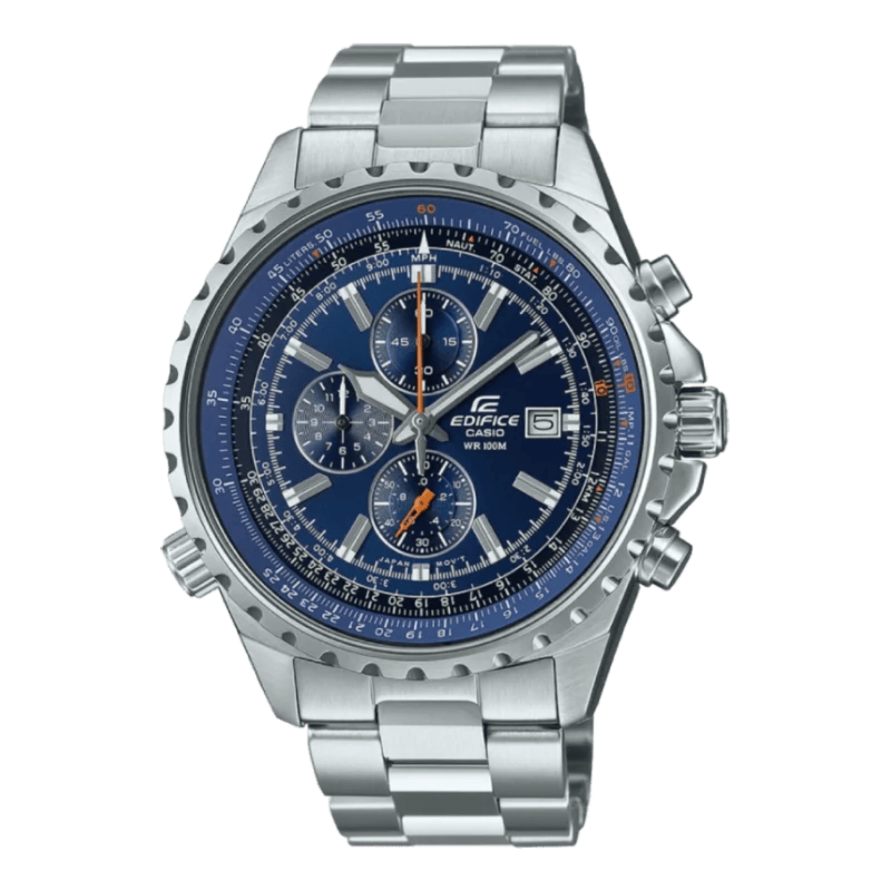 Casio EF-527D-2AVUEF Edifice Chronograph mit blauem Zifferblatt und Edelstahlarmband