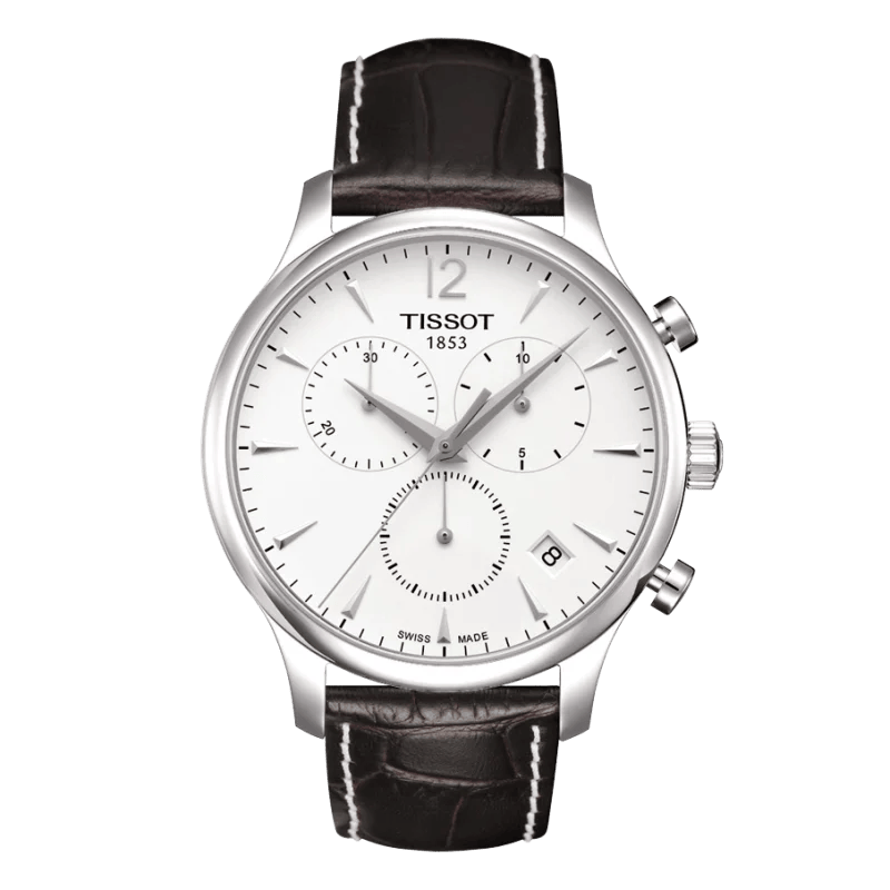 Tissot Tradition Chronograph 42mm Silber Sale – Edelstahl, Chronograph & Lederarmband