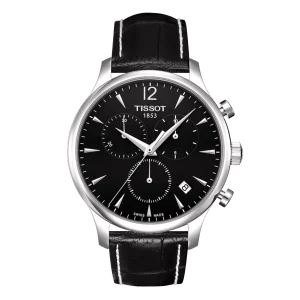 Tissot Tradition Chronograph 42mm Schwarz – Edelstahl, Chronograph & Lederarmband
