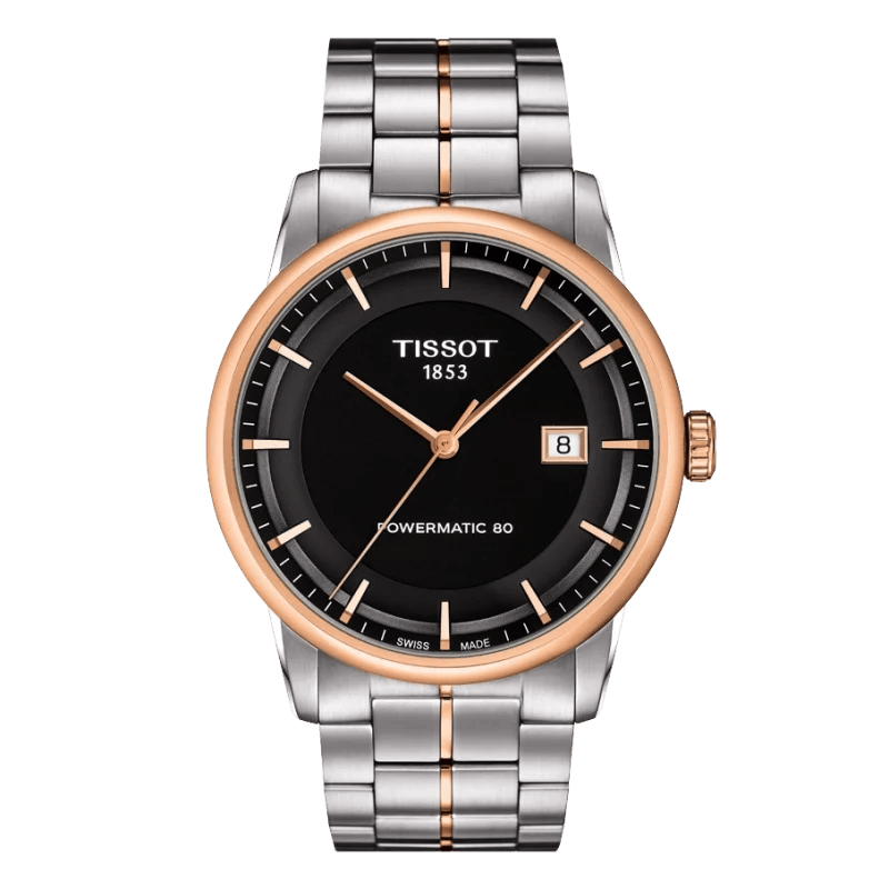 Tissot Luxury Powermatic 80 Bicolor Schwarz Sale – Automatikwerk, Edelstahl & Saphirglas