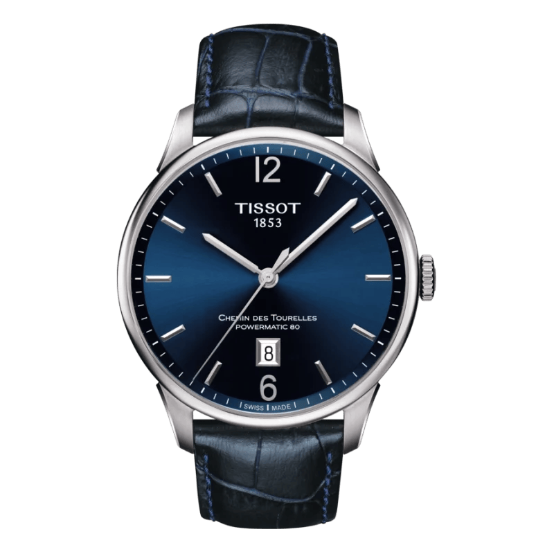 Tissot Chemin des Tourelles Powermatic 80 Blau Sale – Automatikwerk, Saphirglas & Lederarmband