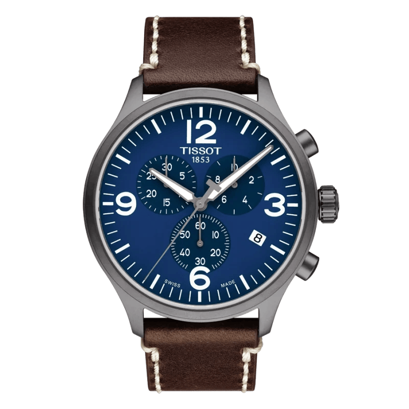 Tissot Chrono XL Blau – Chronograph mit Lederarmband & Saphirglas