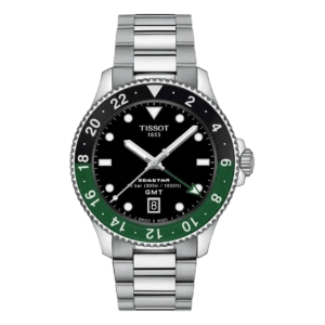 Tissot Seastar 1000 GMT Grün-Schwarz – Taucheruhr mit 300 m Wasserdichtigkeit & GMT-Funktion