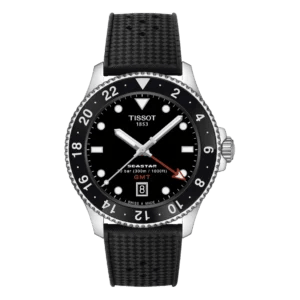 Tissot Seastar 1000 GMT Schwarz-Kautschuk – Taucheruhr mit 300 m Wasserdichtigkeit & GMT-Funktion