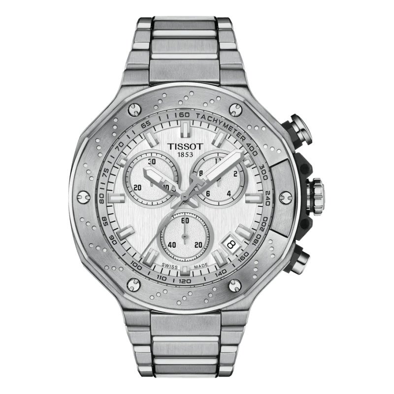 Tissot T-Race Chronograph Silber-Edelstahl – Sportlicher Chronograph mit silbernem Zifferblatt, Tachymeter und Edelstahlarmband