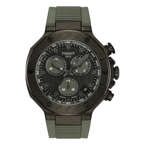 Tissot T-Race Chronograph Grün-Schwarz – Sportlicher Chronograph mit schwarzem Edelstahlgehäuse und grünem Silikonarmband