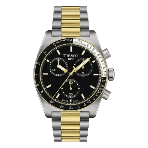 Tissot PR 516 Chronograph 40mm Bicolor Schwarz-Gold – Eleganter Sport-Chronograph mit schwarzem Zifferblatt und zweifarbigem Edelstahlarmband