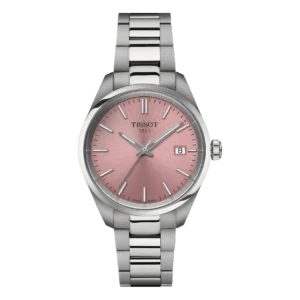 Tissot PR 100 Lady Rosa Edelstahl 34mm – Feminine Damenuhr mit rosafarbenem Zifferblatt und Edelstahlarmband