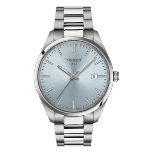 Tissot PR 100 40mm Hellblau Edelstahl – Herrenuhr mit hellblauem Zifferblatt und Edelstahlarmband