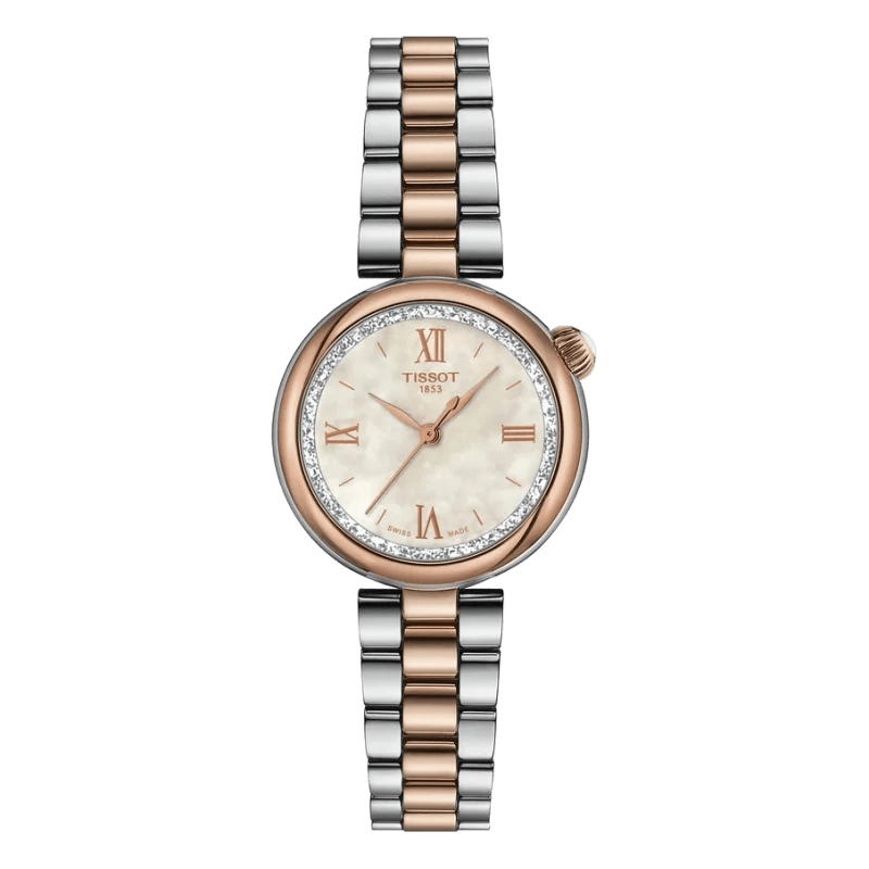 Tissot Desir Lady 28mm Perlmutt Roségold Bicolor – Luxuriöse Damenuhr mit Perlmutt-Zifferblatt und Bicolor-Edelstahlarmband