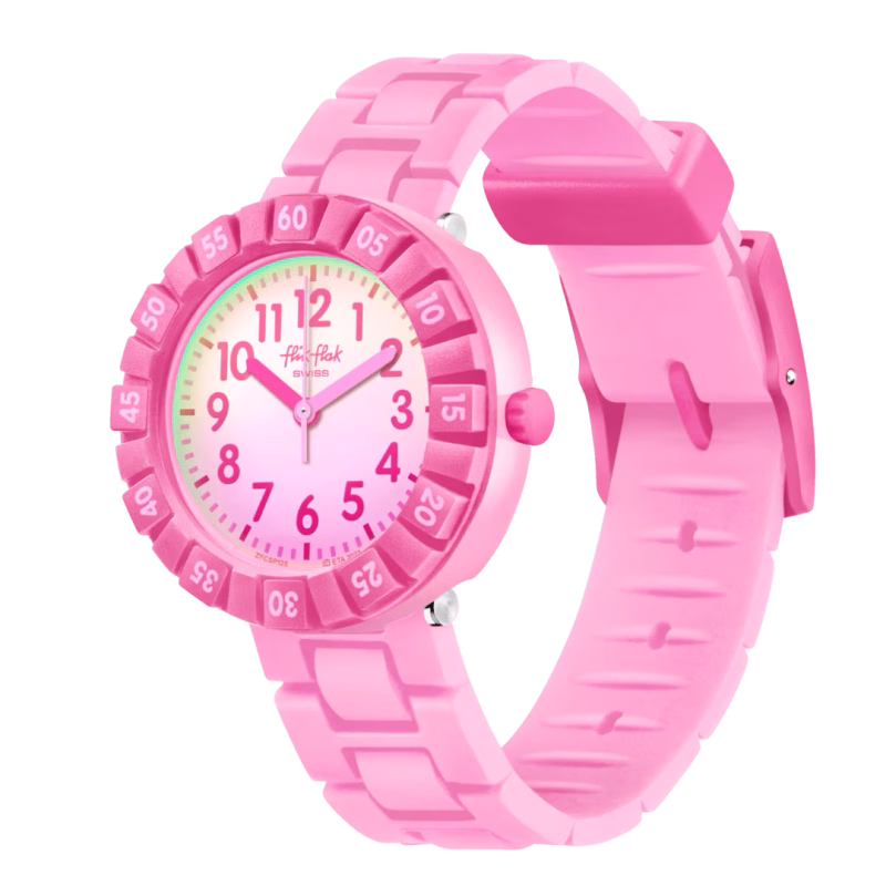ZFCSP125 Flik Flak FCSP125 Kinderuhr – Swiss Made in kräftigem Pink mit gut lesbarem Zifferblatt