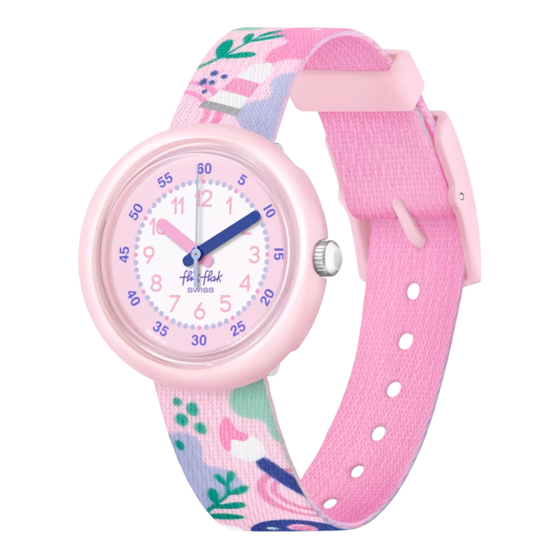 Flik Flak FPNP142 Kinderuhr – Swiss Made mit Pinselstrich-Motiv und gut lesbarem Zifferblatt