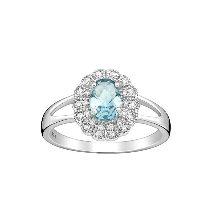 925 Silber Damenring Zirkonia 701-17373 – Rhodiniert, ovaler Mittelstein, funkelnd & elegant