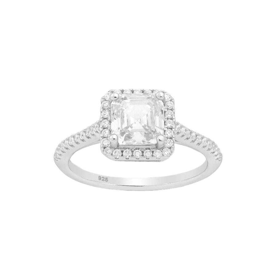925 Silber Damenring Zirkonia 701-22583 – Größe 55, rhodiniert, elegantes Design