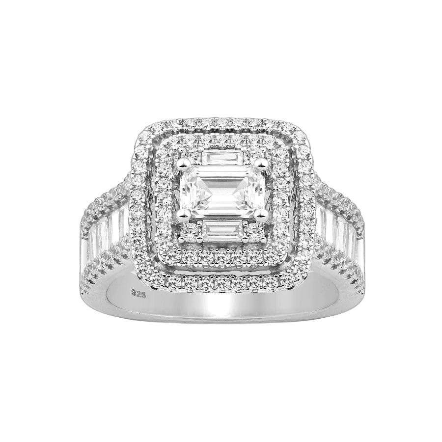 925 Silber Damenring mit funkelnden Zirkonia