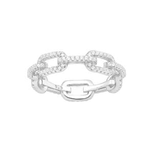 925 Silber Damenring 701-26094 mit Zirkonia – Ketten-Design