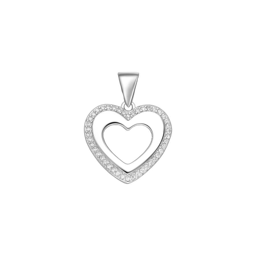 925 Silber Anhänger Doppelherz mit Zirkonia – Funkelnde Romantik