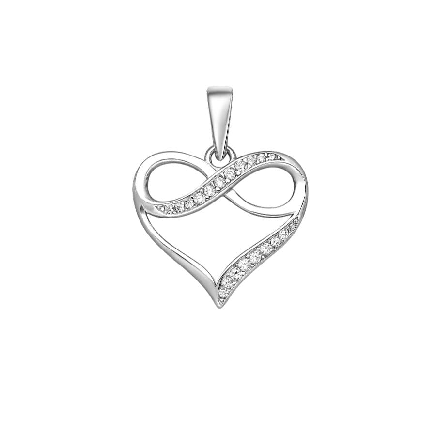 925 Silber Herz Anhänger mit Zirkonia – Höhe 17 mm, Breite 18 mm
