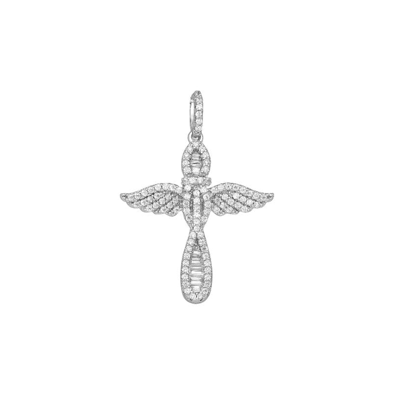 silber-kreuz-701-24149 925 Silber Kreuz Anhänger mit Zirkonia – Funkelnd & Elegant – Höhe 25mm, Breite 23mm