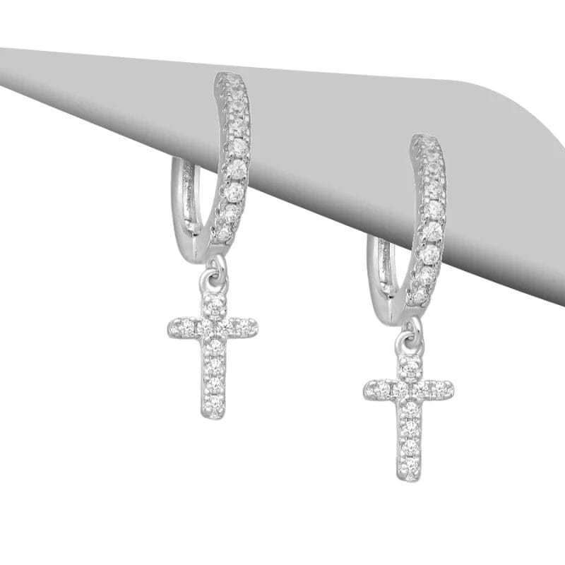 925 Silber Ohrringe Kreuze mit Zirkonia – Eleganter Ohrschmuck