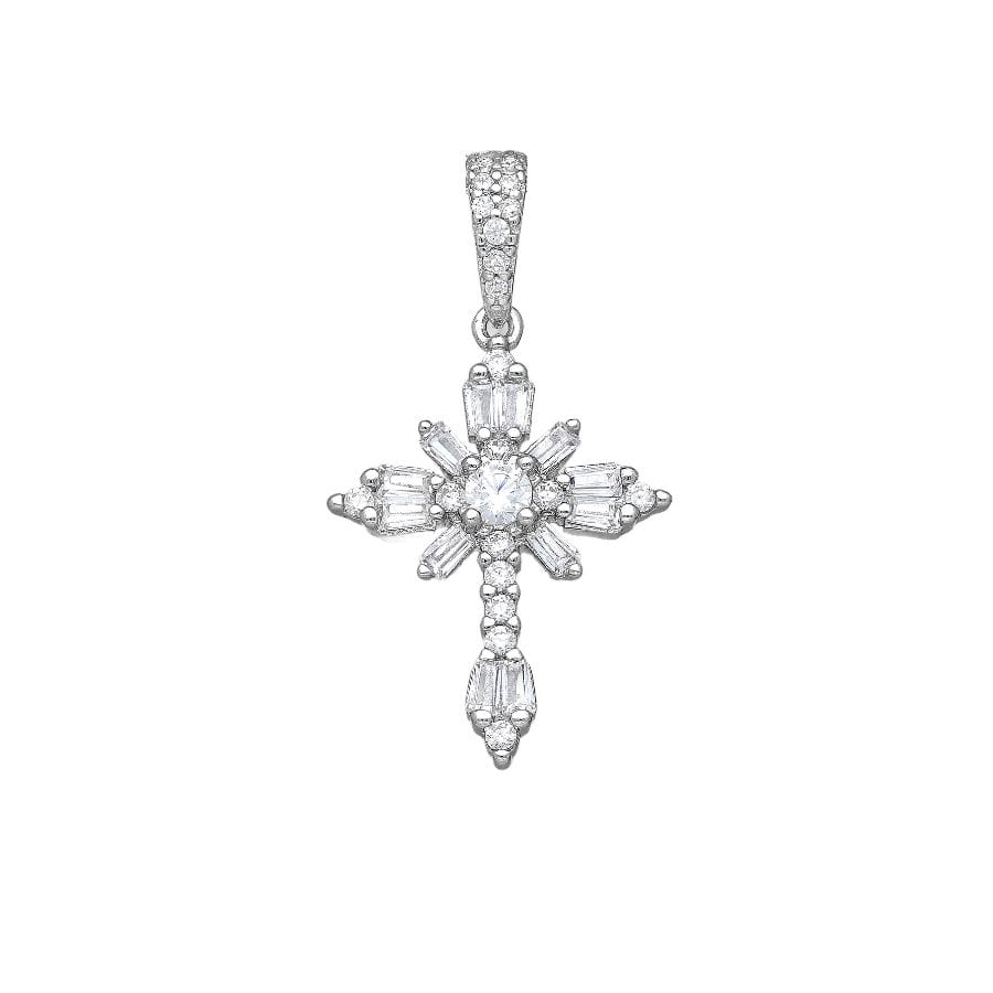 925 Silber Kreuz Anhänger mit Zirkonia