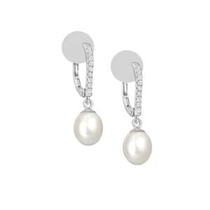 925 Silber Ohrschmuck Süßwasserperlen 382-6709 – Rhodiniert, klassisch elegant, mit Zirkonia-Akzenten