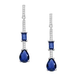 925 Silber Ohrhänger 701-26310 mit blauen Zirkonia – Eleganter Ohrschmuck
