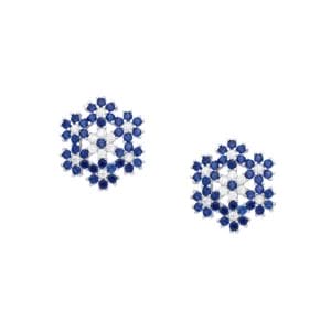 925 Silber Ohrstecker 701-27964 mit blauen und weißen Zirkonia
