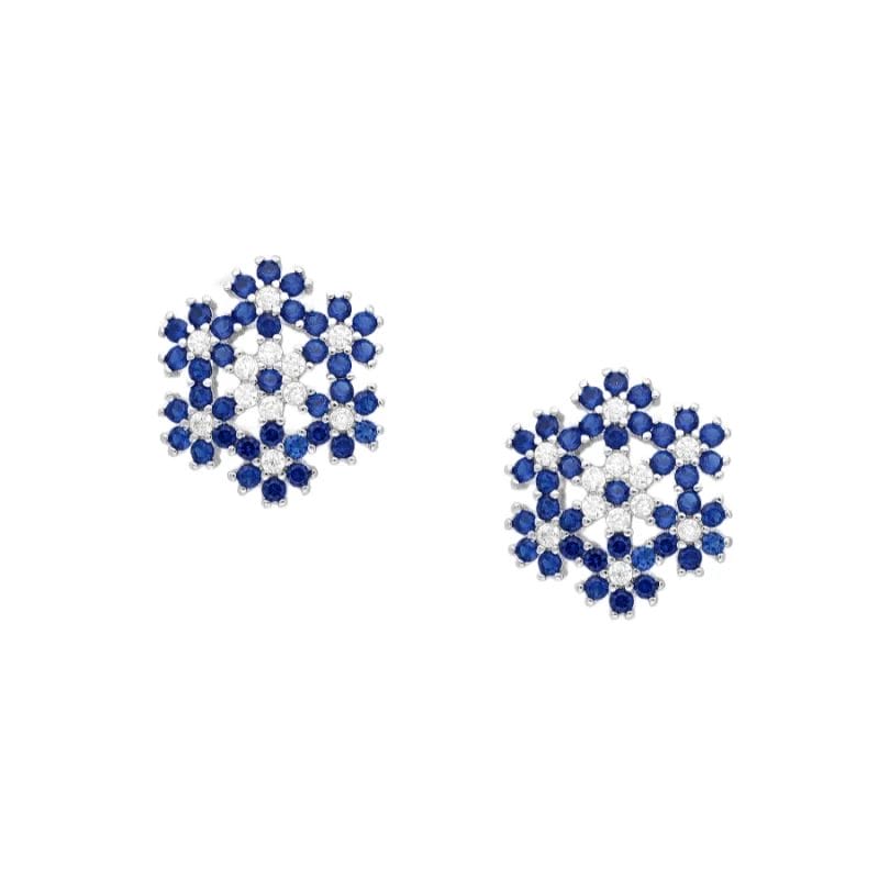 925 Silber Ohrstecker 701-27964 mit blauen und weißen Zirkonia