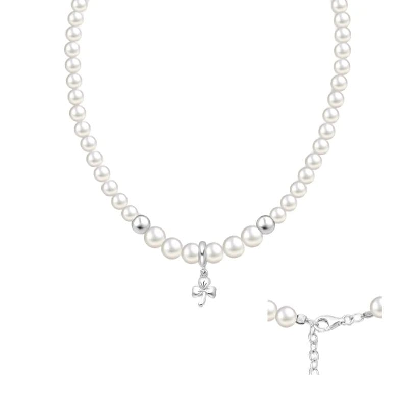 925 Silber Perlenkette Süßwasserperlen 382-6365 – Verstellbar 44–47 cm, rhodiniert, klassisch elegant