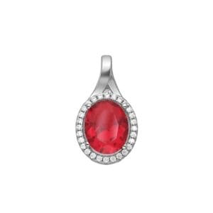 925 Silber Anhänger rot 701-28227R – Rhodiniert, mit Zirkonia & 12 Monaten Garantie