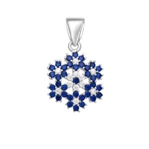 925 Silber Anhänger 701-27965 mit blauen und weißen Zirkonia