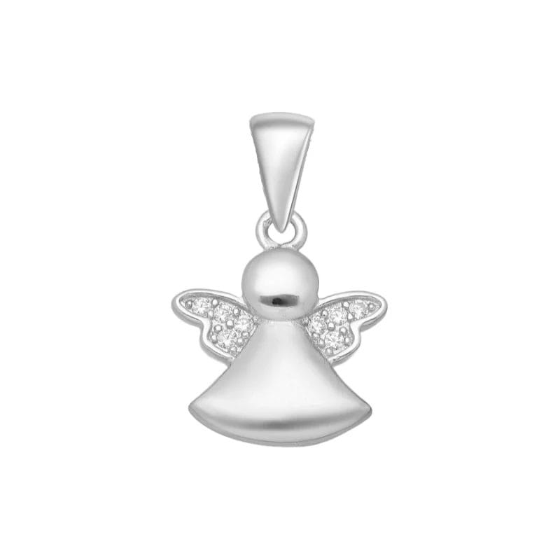 925 Silber Anhänger Schutzengel mit Zirkonia – Kinderschmuck Geschenk
