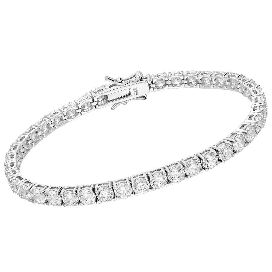 925 Silber Tennisarmband mit Zirkonia – Länge 18 cm, 4 mm Steindurchmesser