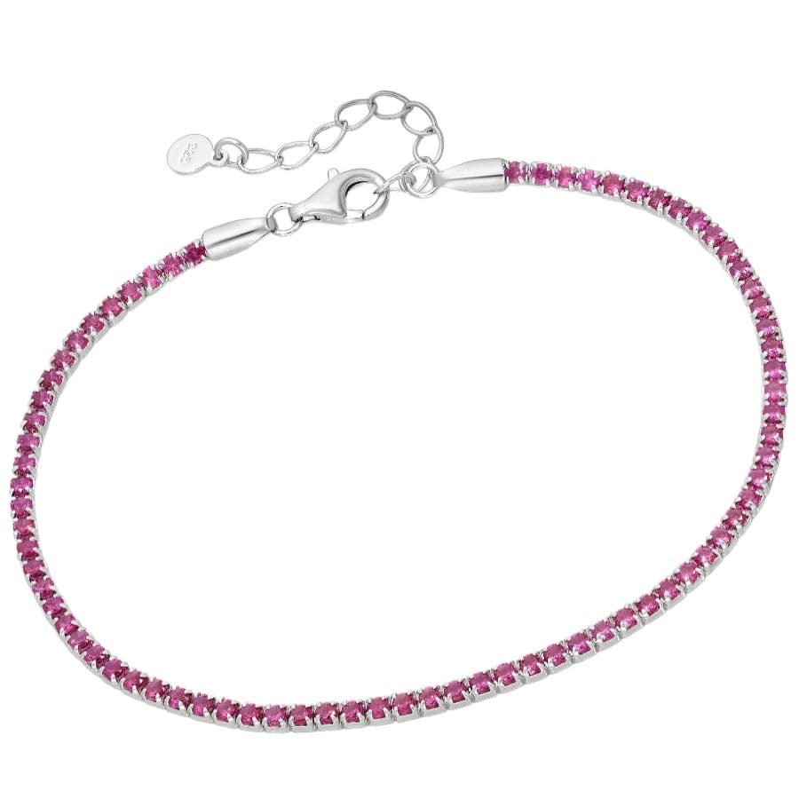 925 Silber Tennisarmband mit pink Zirkonia – Filigrane Eleganz 701-30231