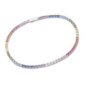 925 Silber Tennisarmband Rainbow mit Zirkonia – Buntes Armband