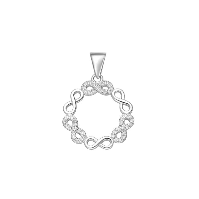 925 Silber Anhänger 701-29989 – Rhodiniert, Unendlichkeitskreis mit Zirkonia