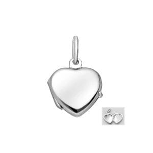 925 Silber Foto-Amulett Herzform 706-33003 – Rhodiniert, für Fotos & Erinnerungen, ca. 15 mm
