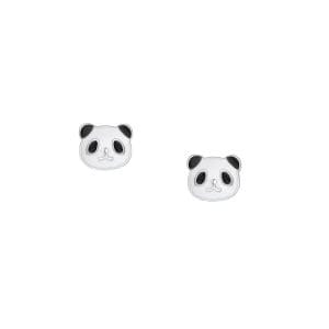 925 Silber Panda Ohrstecker 706-38315 – Niedliches Design mit schwarzer & weißer Emaille