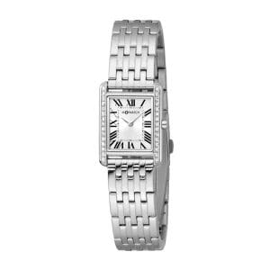 WRE.62110.SJ – 22mm Damenarmbanduhr mit rechteckigem Gehäuse, Edelstahlband und römischen Ziffern