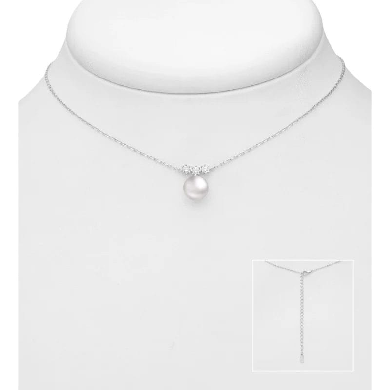 925 Silber Perlen Collier Süsswasserperle 382-6718