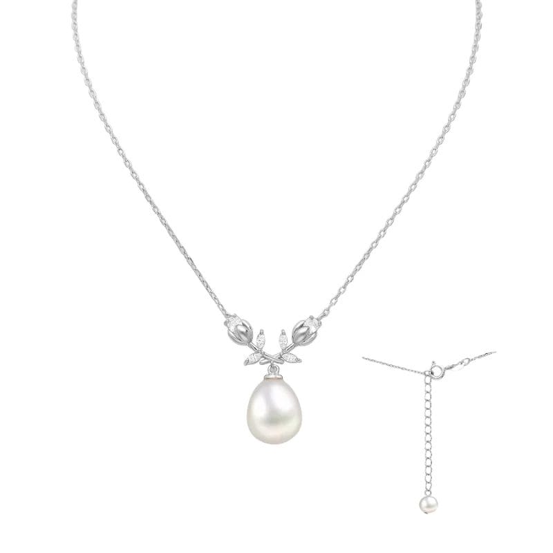 925 Silber Perlen Collier Süsswasserperle 382-6761