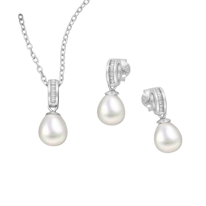 925 Silber Perlen Set Süsswasserperle 382-6919