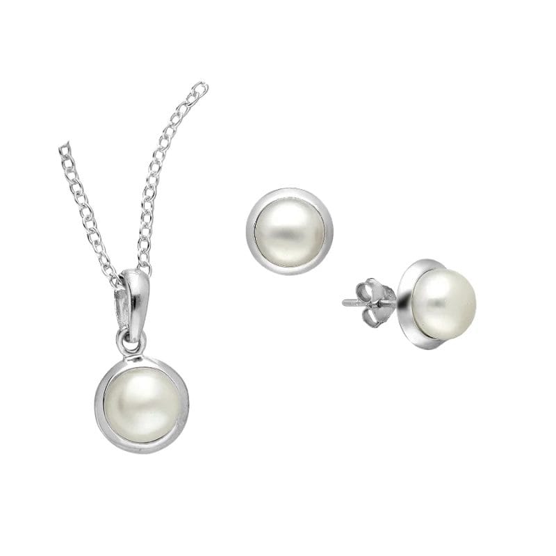 silber_perlen_set_382-5665 925 Silber Süßwasserperlen Schmuckset 382-5665